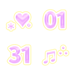 [LINE絵文字] Diamond Pink Purple number date Emojiの画像