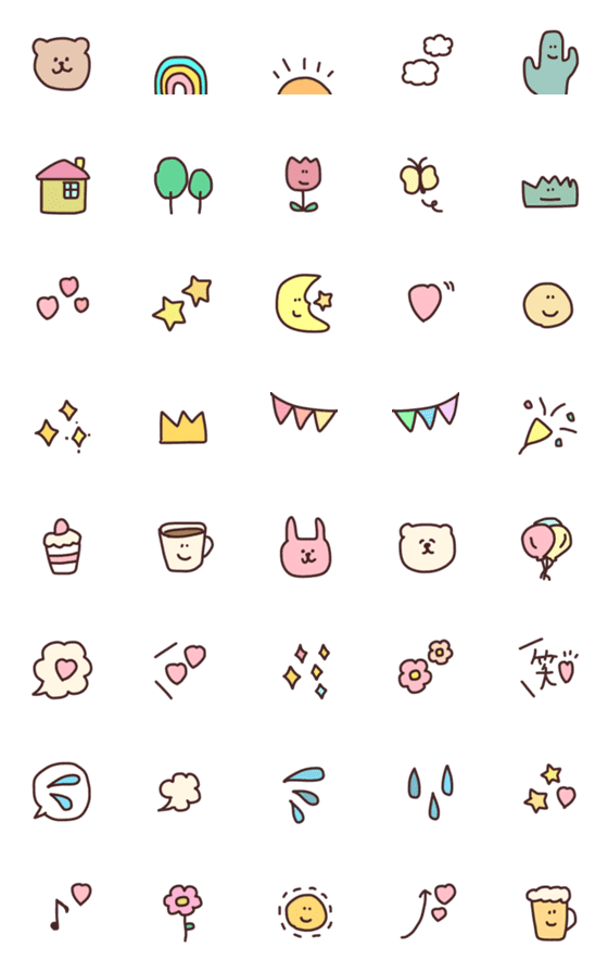 [LINE絵文字]♡cute♡絵文字♡♡♡の画像一覧