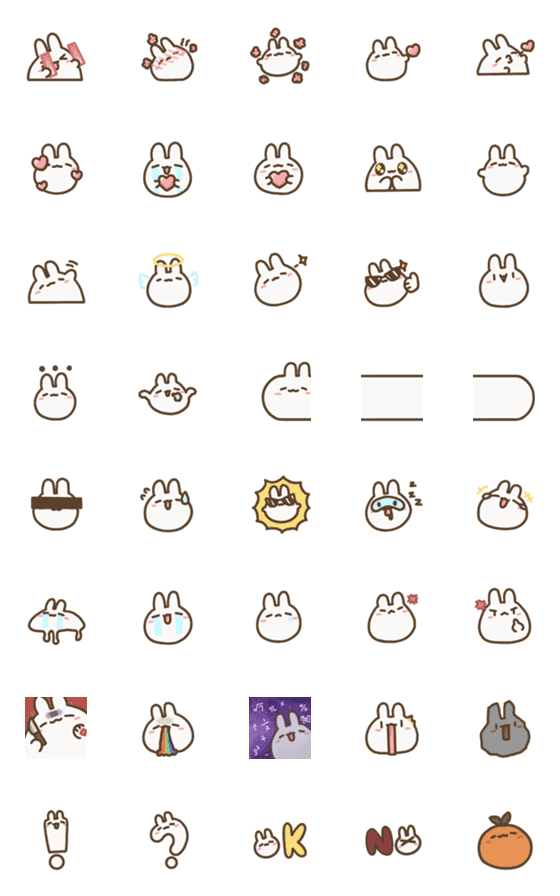 [LINE絵文字]Mochi Rabbit Sauceの画像一覧