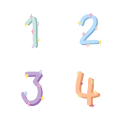 [LINE絵文字] Number 0-9 pastel color (Emoji)の画像