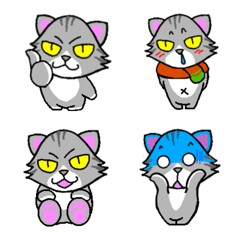 [LINE絵文字] ちょっと目つきの悪い猫②の画像