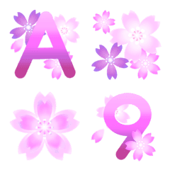 [LINE絵文字] 春色桜 デコ文字の画像