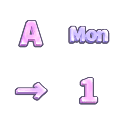 [LINE絵文字] emoji alphabet number date purple 3Dの画像