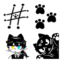 [LINE絵文字] RP : the black cat emojiの画像