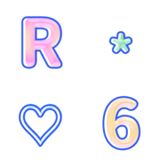 [LINE絵文字] rainbow color letters number graffitiの画像