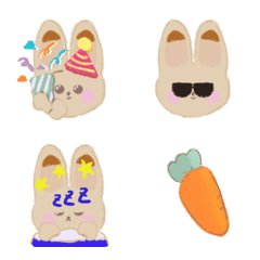 [LINE絵文字] napopopopo Simple eyebrows rabbit emojiの画像