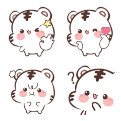 [LINE絵文字] White Tiger 3 (Emoji)の画像