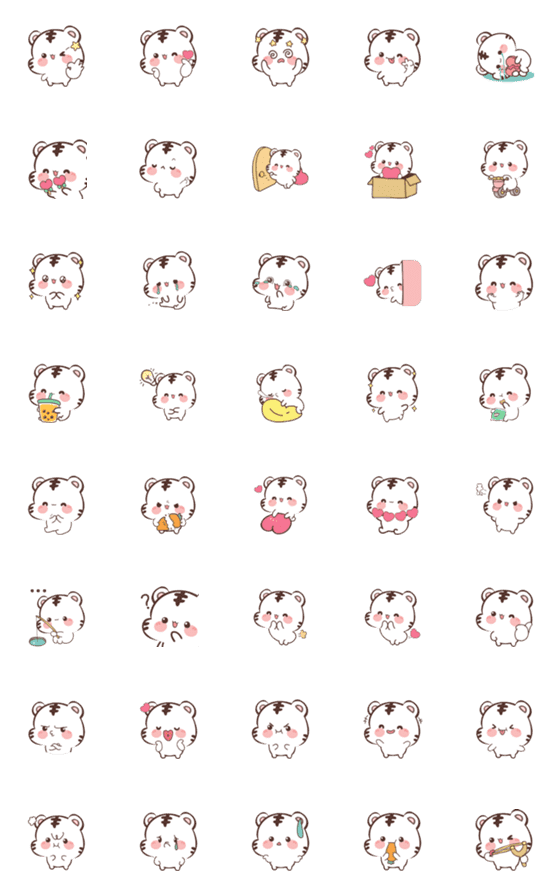 [LINE絵文字]White Tiger 3 (Emoji)の画像一覧