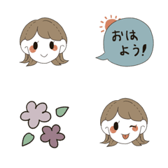 [LINE絵文字] 淡色女の子の日常絵文字の画像