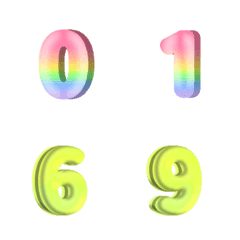 [LINE絵文字] QxQ emoji number 0-9 special color Aの画像