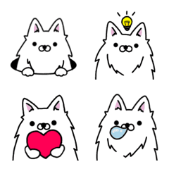 [LINE絵文字] 気持ちを伝えるスピッツ犬の画像