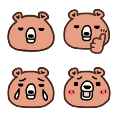 [LINE絵文字] クマのゴロ太（使いやすい顔絵文字①）の画像