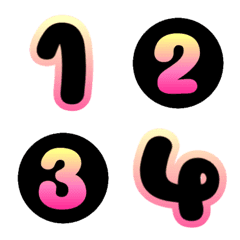 [LINE絵文字] Number black cute color colorfulの画像