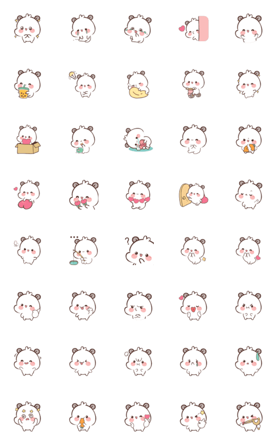 [LINE絵文字]White Panda 3 (Emoji)の画像一覧