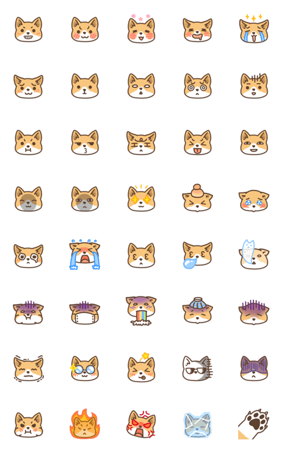 [LINE絵文字]Huangs Welsh Corgi Mimi-expression2の画像一覧