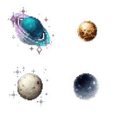 [LINE絵文字] pixel planets and stars emoji puzzel (2)の画像