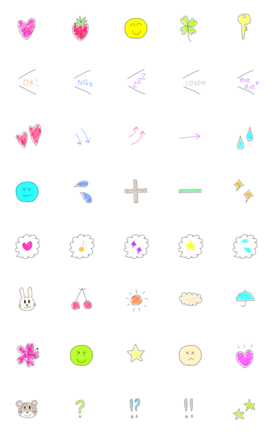 [LINE絵文字]カラフル記号⭐︎色鉛筆の画像一覧