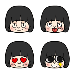 [LINE絵文字] マッシュルームヘアのモッズ小僧（黒髪）の画像