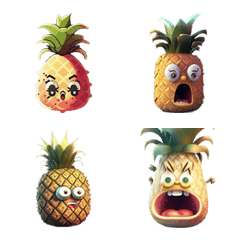 [LINE絵文字] Pineapple funny expresionの画像