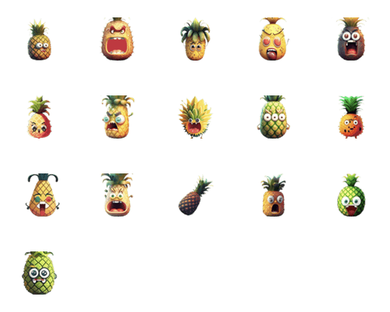 [LINE絵文字]Pineapple funny expresionの画像一覧