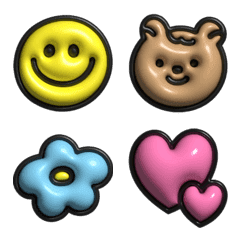 [LINE絵文字] 3D puffy deco emoji NO.1の画像