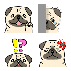 [LINE絵文字] 犬種別毎日使える可愛いパグの絵文字の画像