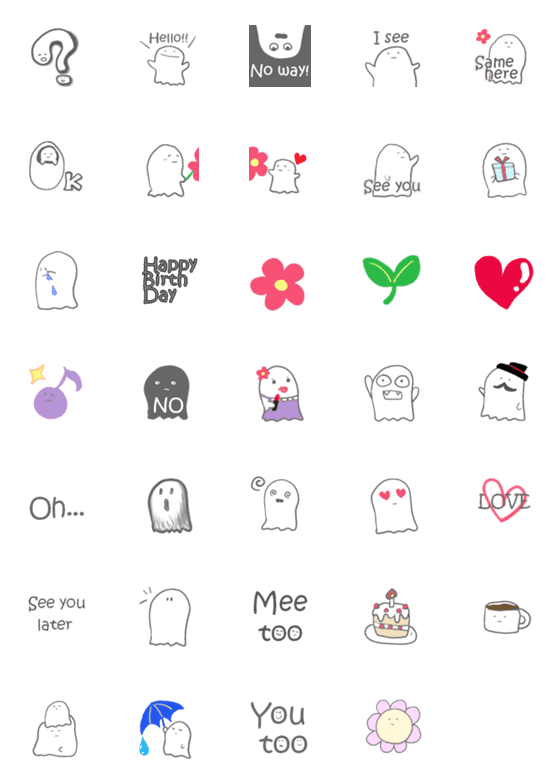 [LINE絵文字]obake greetingの画像一覧