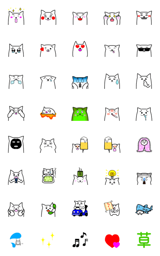 [LINE絵文字]太眉の猫ちゃん‼︎no.2の画像一覧