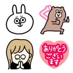 [LINE絵文字] 毎日使える人気の動物さんと女の子の絵文字の画像