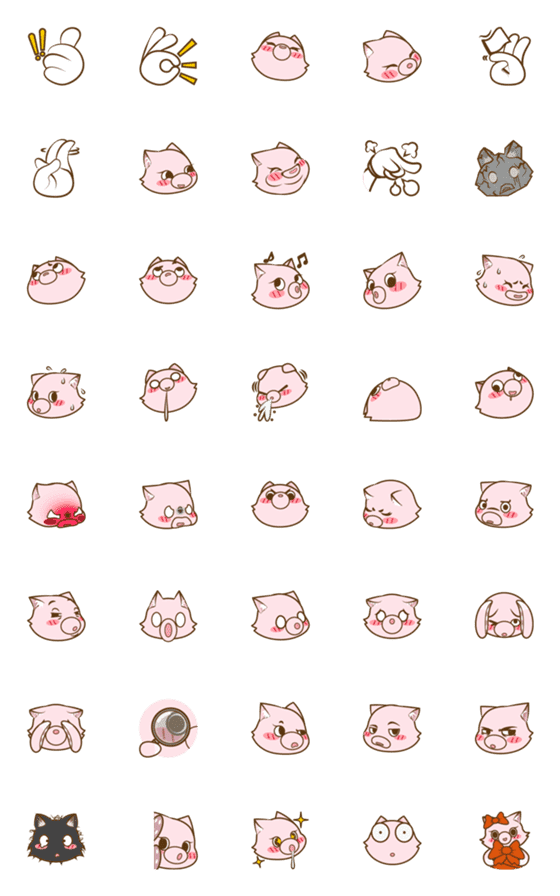 [LINE絵文字]Tako cat MuMu -Emoji I (Revised Version)の画像一覧