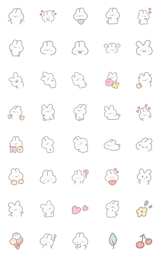 [LINE絵文字]Nza cute emoji rabbit.の画像一覧