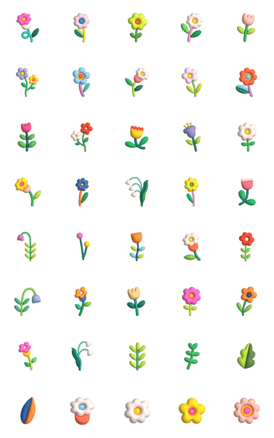 [LINE絵文字]Blooming Flowerの画像一覧