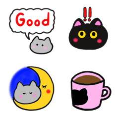 [LINE絵文字] 顔だけねこちゃん【絵文字】の画像