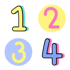 [LINE絵文字] Number multi colorful pastel 2の画像