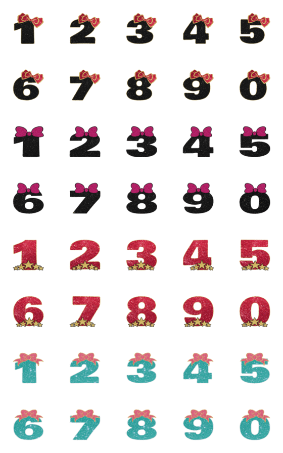 [LINE絵文字]Elegant Number Emojiの画像一覧