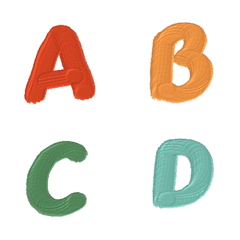 [LINE絵文字] Oil painting English alphabet ABCDの画像