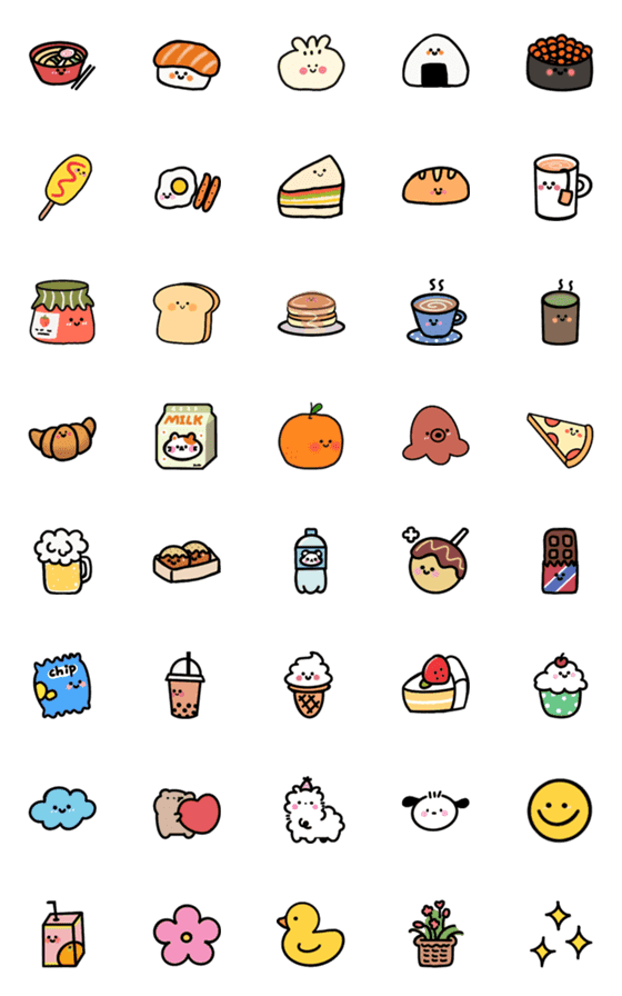 [LINE絵文字]Food emoji by playkanの画像一覧