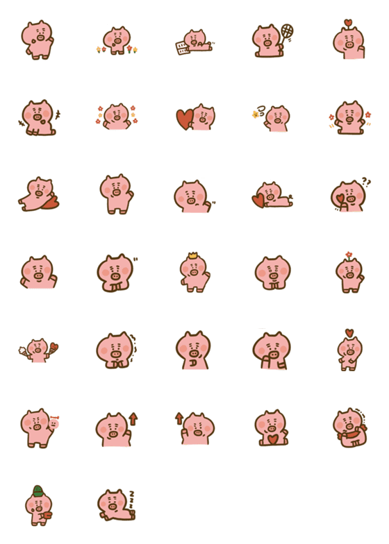 [LINE絵文字]pig with double eyelids2の画像一覧