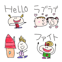 [LINE絵文字] かわいいらくがきで気持ちを伝える絵文字 3の画像