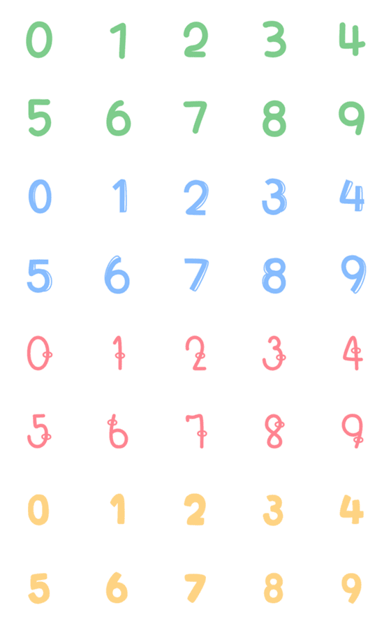 [LINE絵文字]Emoji Number Colorful 01の画像一覧