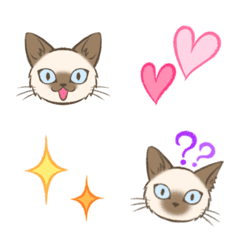 [LINE絵文字] シャム猫のシャーコ＆シンプル絵文字の画像