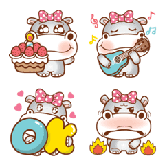 [LINE絵文字] HABI HIPPO Emoji 1の画像