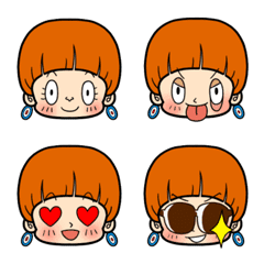 [LINE絵文字] マッシュルームヘアのモッズ娘の画像