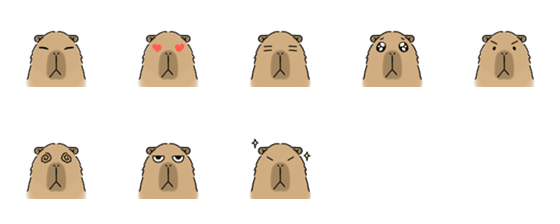 [LINE絵文字]Capybara faceの画像一覧