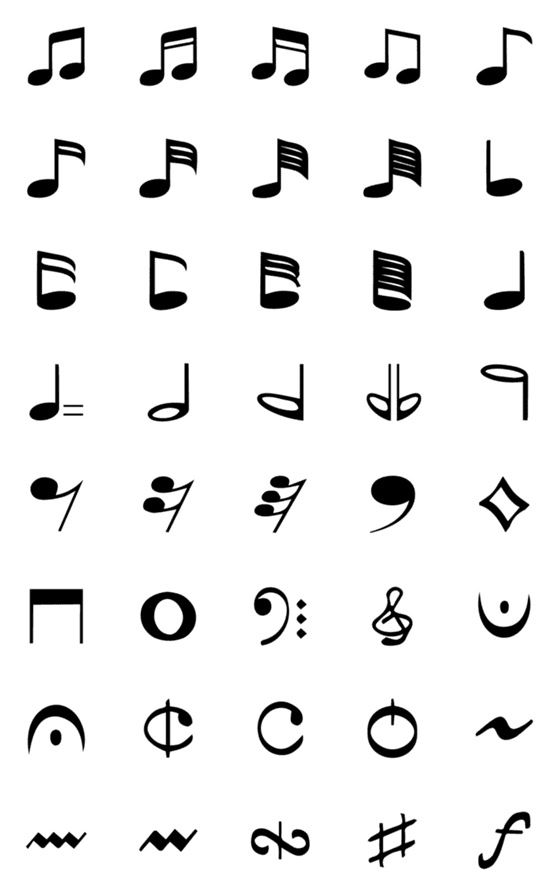 [LINE絵文字]Music Notes_Bold Versionの画像一覧