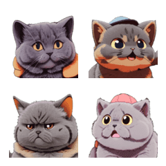 [LINE絵文字] Blue cat emoticon series 1の画像