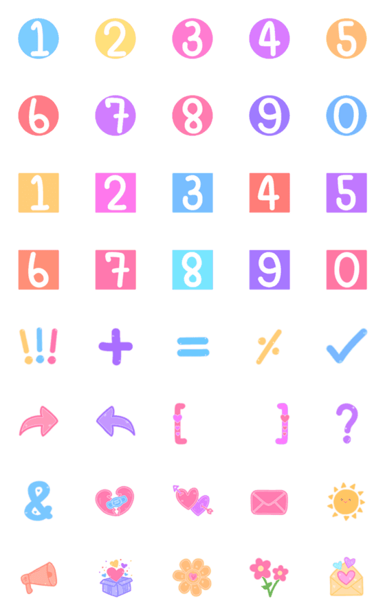 [LINE絵文字]Emoji, numbers, and decorationsの画像一覧