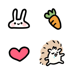 [LINE絵文字] Bunny and Hedgehogの画像