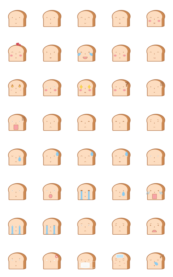 [LINE絵文字]Brian, a slice of bread Emojiの画像一覧