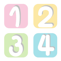 [LINE絵文字] Number cute color pastel whiteの画像